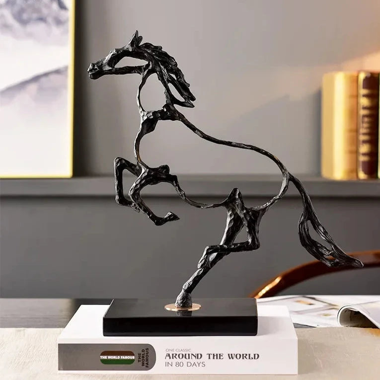 Modern Metal Stallion Sculpture – Elegant Decor for Horse Lovers 4