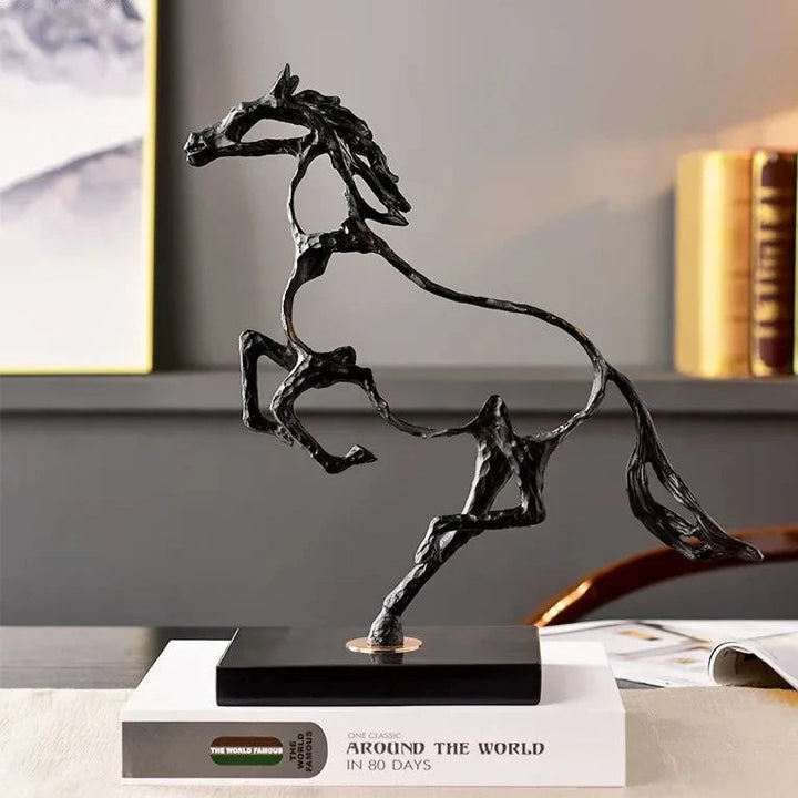 Modern Metal Stallion Sculpture – Elegant Decor for Horse Lovers 4