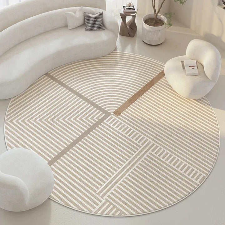 Modern Minimalist Round Carpet – Soft Plush Rug for Living Room or Bedroom 11