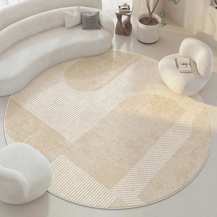 Modern Minimalist Round Carpet – Soft Plush Rug for Living Room or Bedroom 12