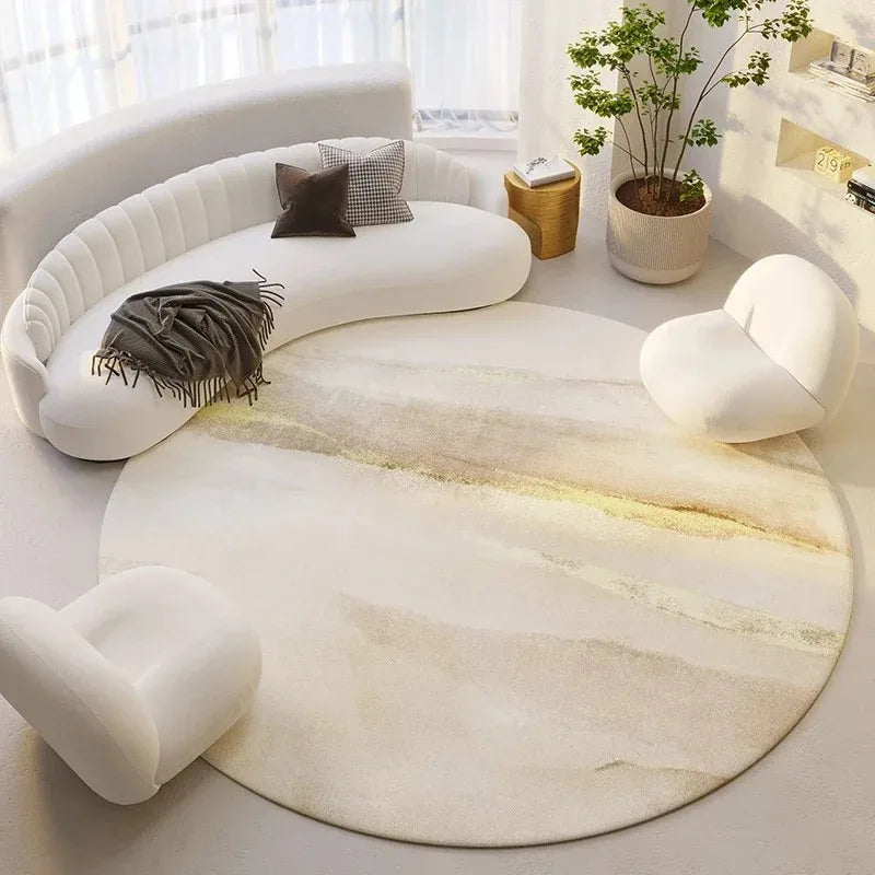 Modern Minimalist Round Carpet – Soft Plush Rug for Living Room or Bedroom 13