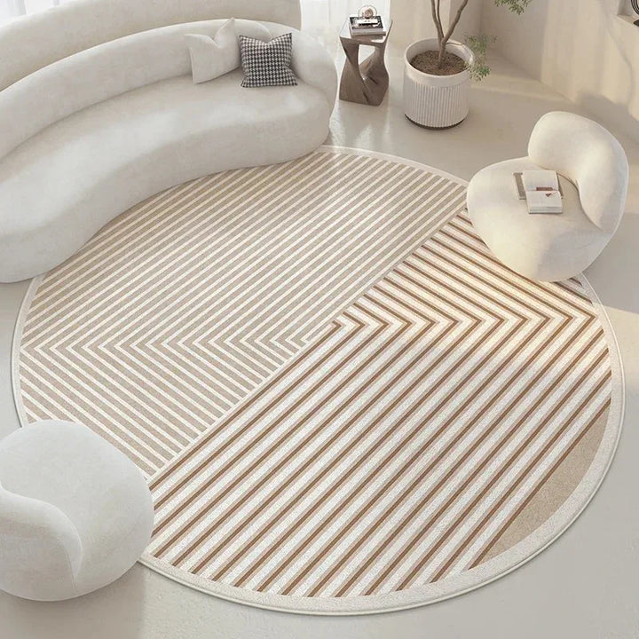 Modern Minimalist Round Carpet – Soft Plush Rug for Living Room or Bedroom 14