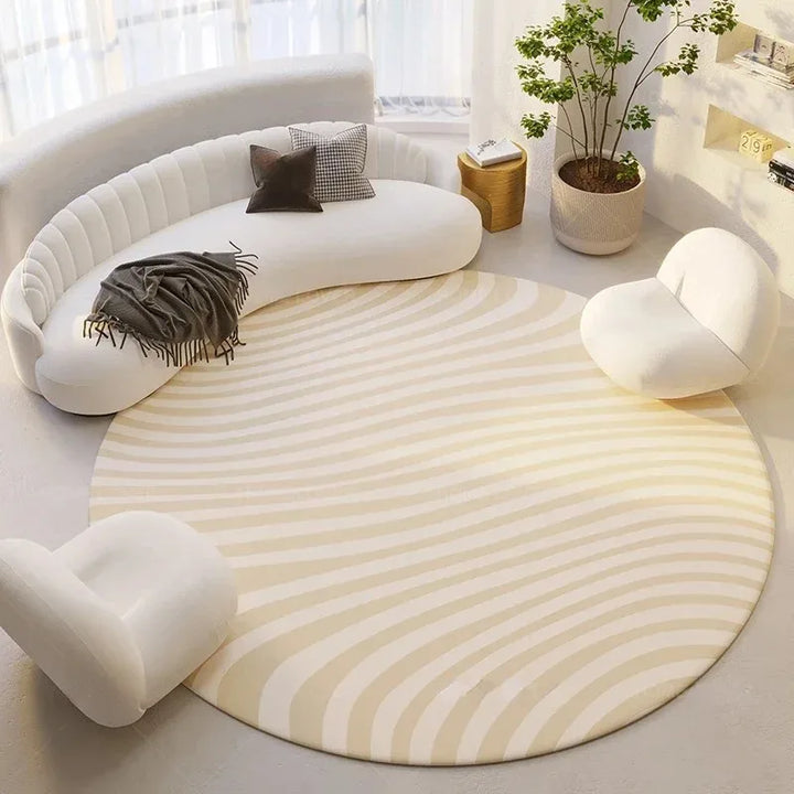 Modern Minimalist Round Carpet – Soft Plush Rug for Living Room or Bedroom 3