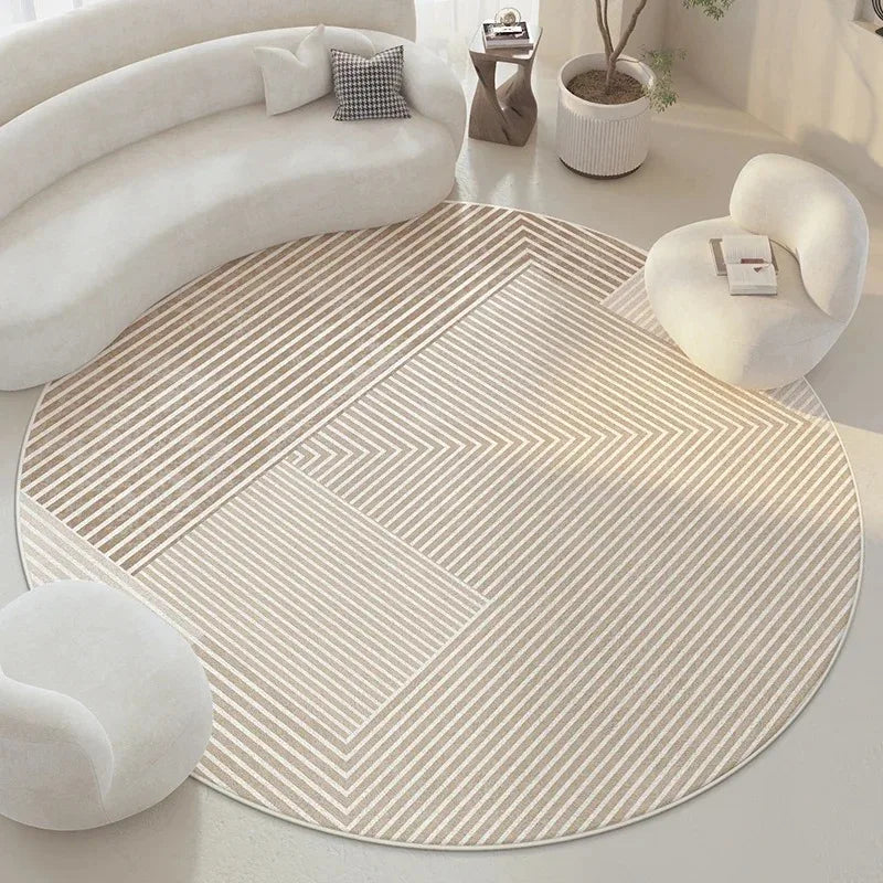 Modern Minimalist Round Carpet – Soft Plush Rug for Living Room or Bedroom 6