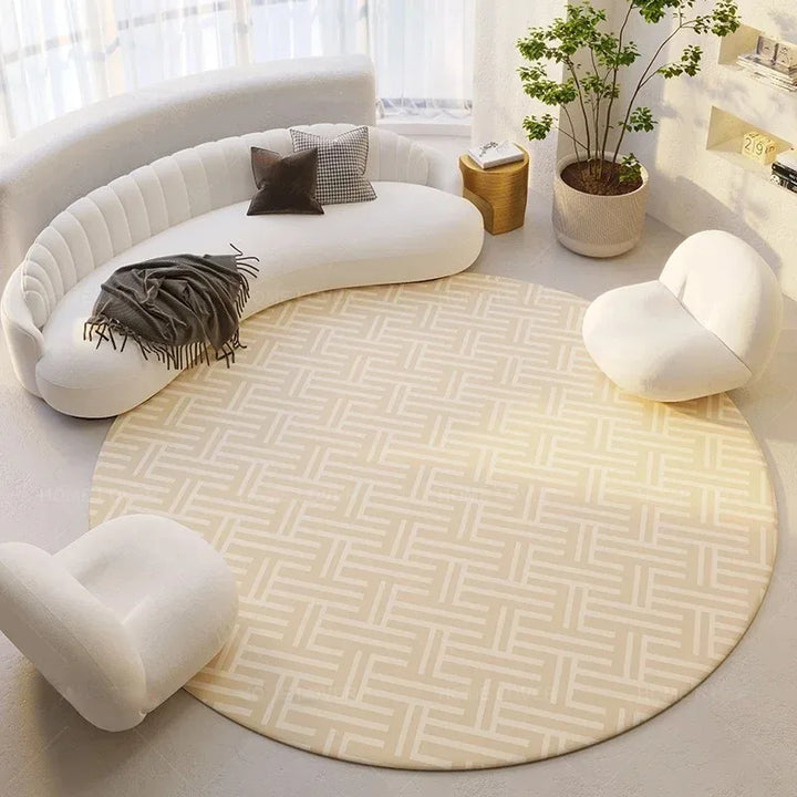 Modern Minimalist Round Carpet – Soft Plush Rug for Living Room or Bedroom 7