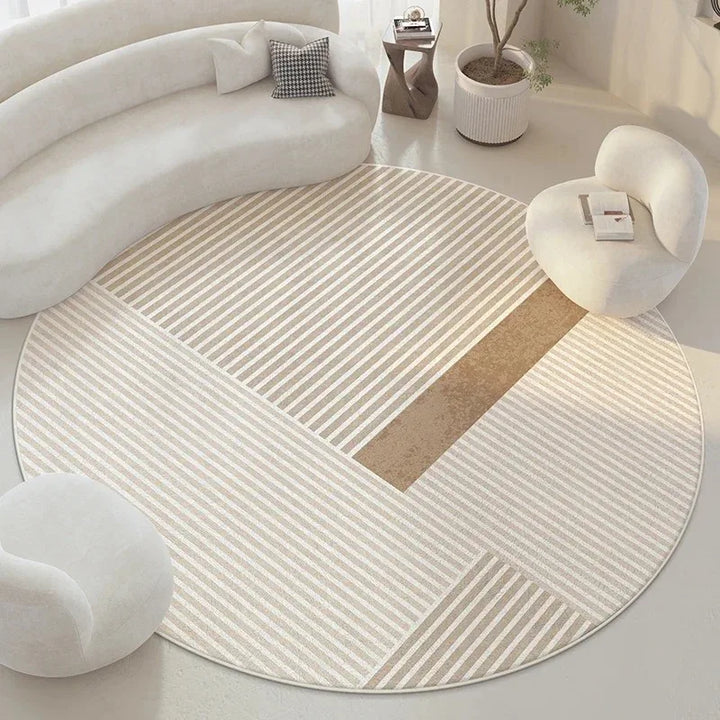 Modern Minimalist Round Carpet – Soft Plush Rug for Living Room or Bedroom 8