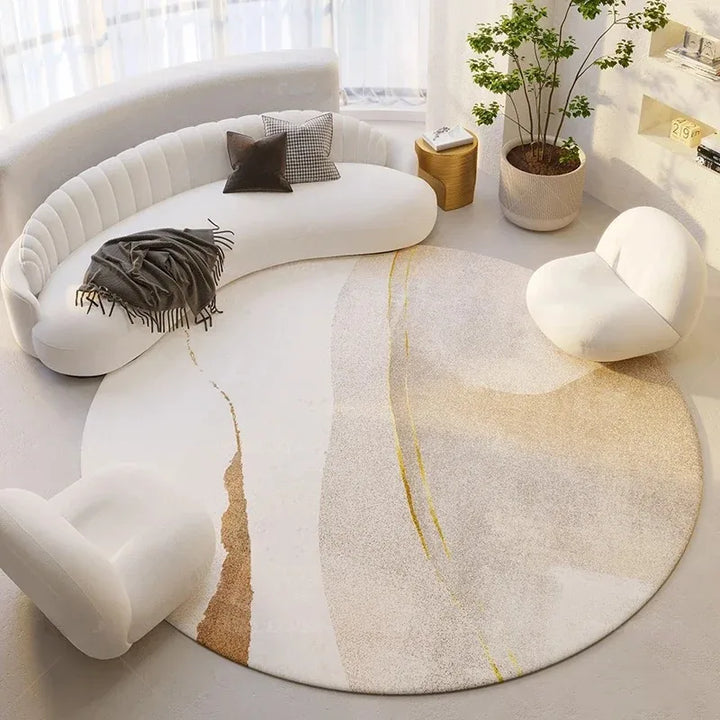 Modern Minimalist Round Carpet – Soft Plush Rug for Living Room or Bedroom 9