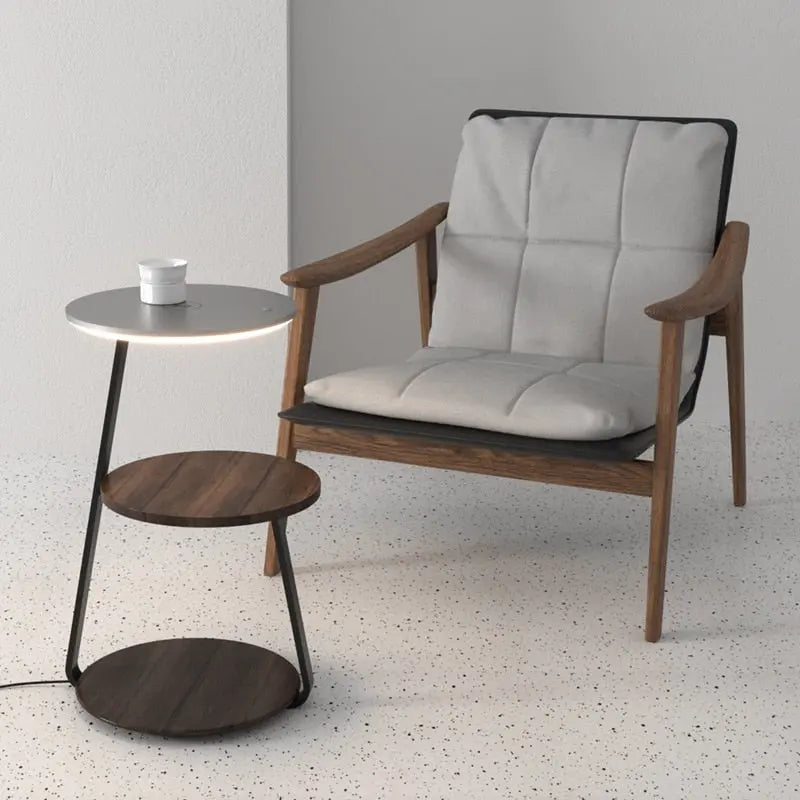 Modern Side Table with Charging Station – Stylish Decor for Living Room or Office 1