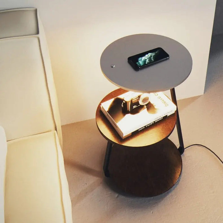 Modern Side Table with Charging Station – Stylish Decor for Living Room or Office 5