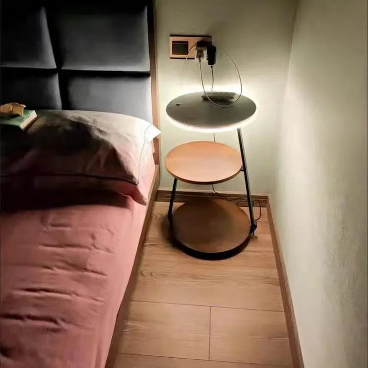 Modern Side Table with Charging Station – Stylish Decor for Living Room or Office 6