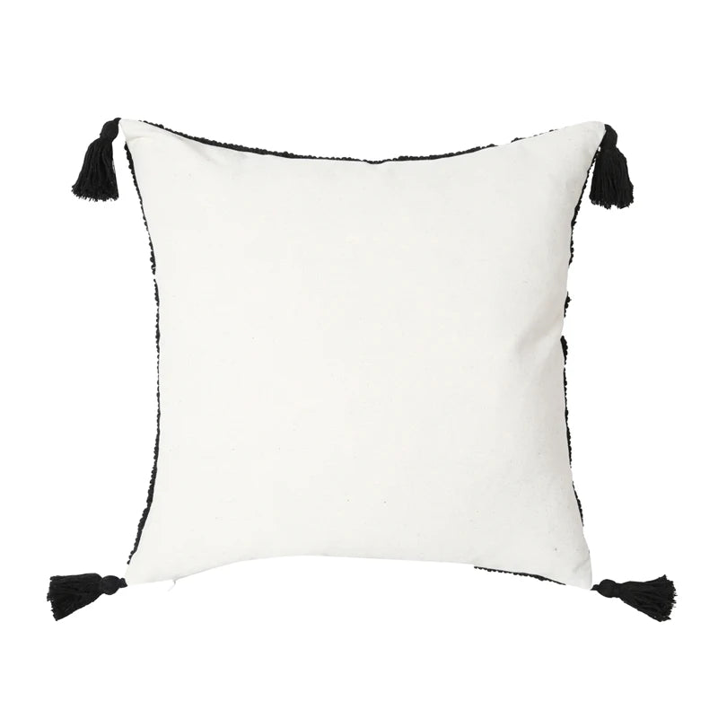Moroccan Tufted Throw Pillow Cover with Tassels – Decorative Accent for Couch or Bedroom 1