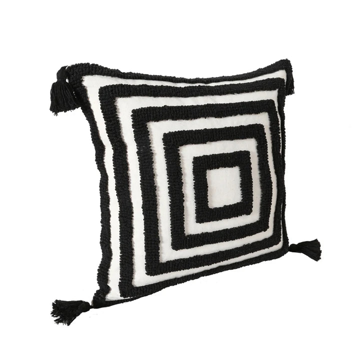 Moroccan Tufted Throw Pillow Cover with Tassels – Decorative Accent for Couch or Bedroom 3