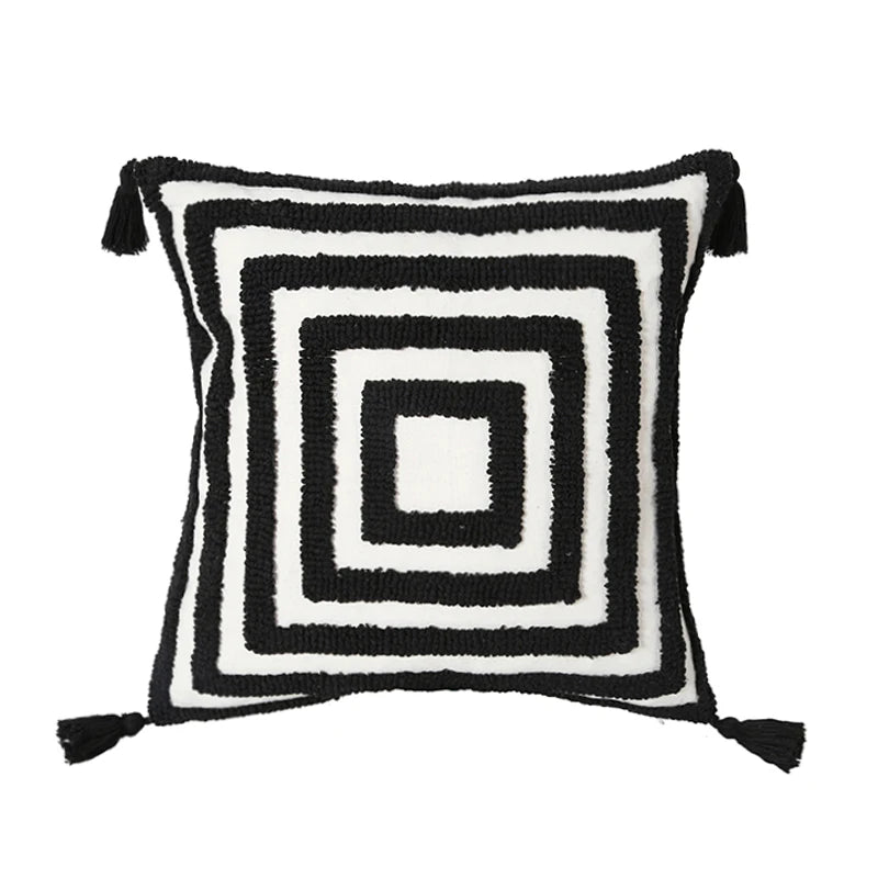 Moroccan Tufted Throw Pillow Cover with Tassels – Decorative Accent for Couch or Bedroom 6