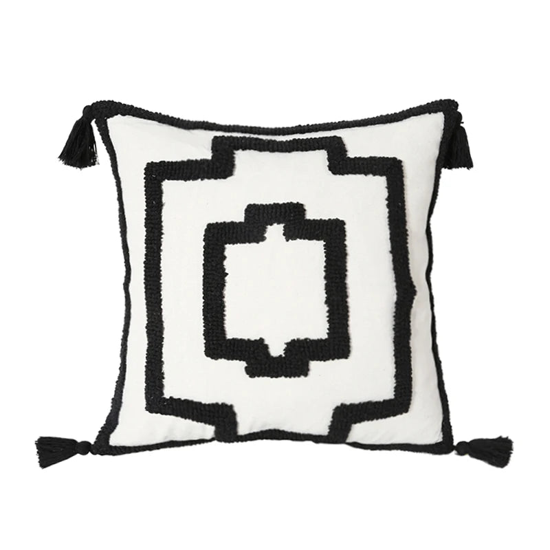 Moroccan Tufted Throw Pillow Cover with Tassels – Decorative Accent for Couch or Bedroom 7