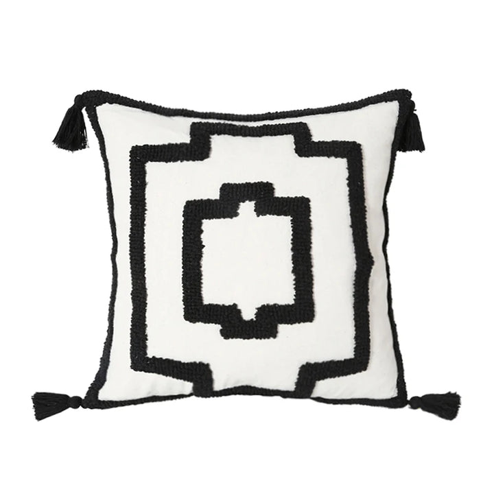 Moroccan Tufted Throw Pillow Cover with Tassels – Decorative Accent for Couch or Bedroom 7