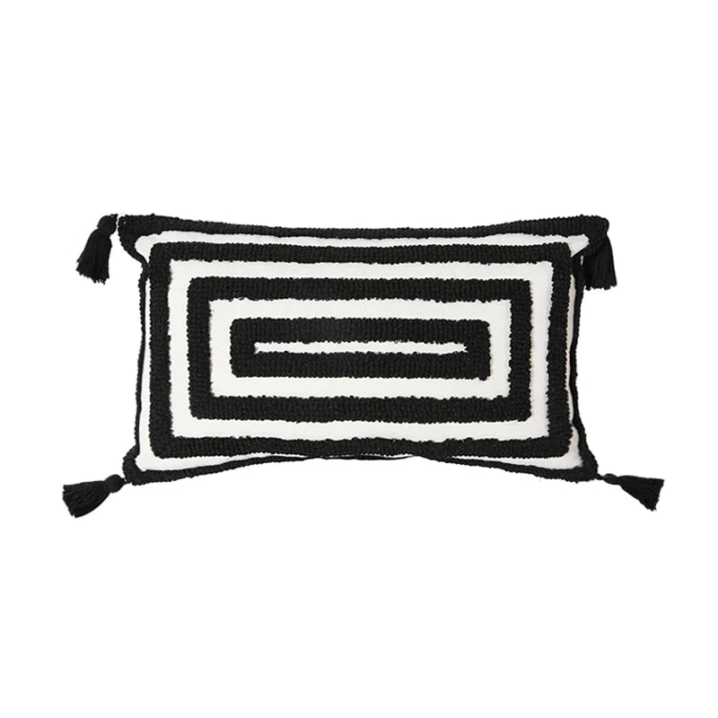 Moroccan Tufted Throw Pillow Cover with Tassels – Decorative Accent for Couch or Bedroom 8