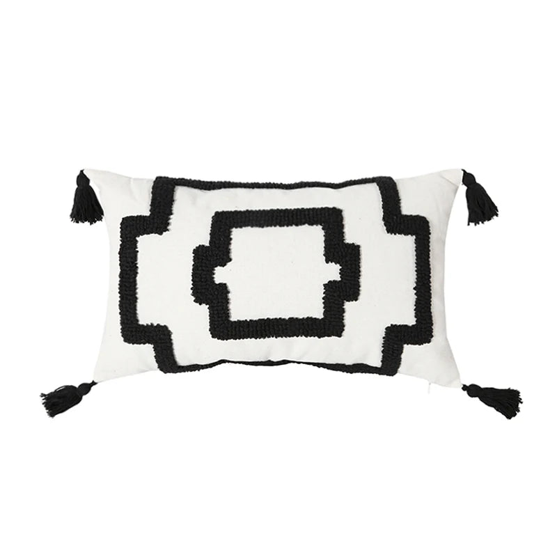 Moroccan Tufted Throw Pillow Cover with Tassels – Decorative Accent for Couch or Bedroom 9
