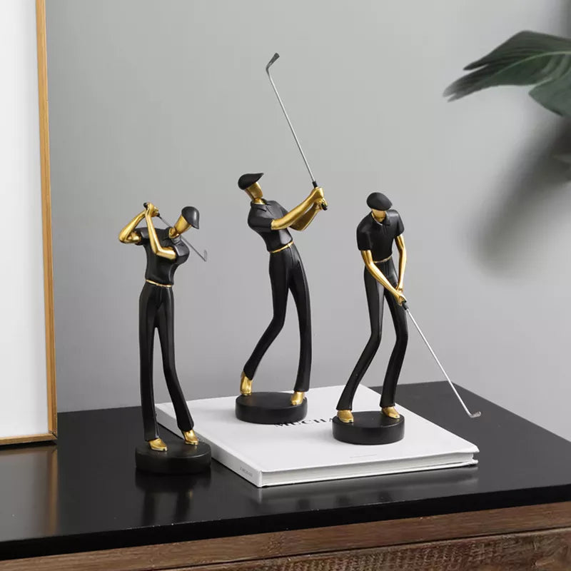 Nordic Abstract Golfer Sculpture – Unique Art Piece for Golf Lovers 1