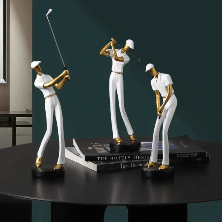 Nordic Abstract Golfer Sculpture – Unique Art Piece for Golf Lovers 2