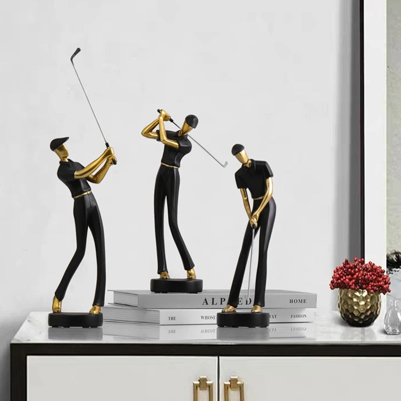 Nordic Abstract Golfer Sculpture – Unique Art Piece for Golf Lovers 8