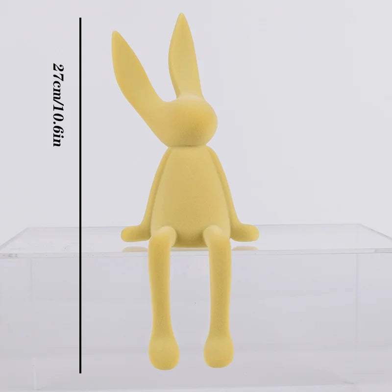Nordic Abstract Rabbit Sculptures in High-Quality Resin – Unique Art for Home or Office 0