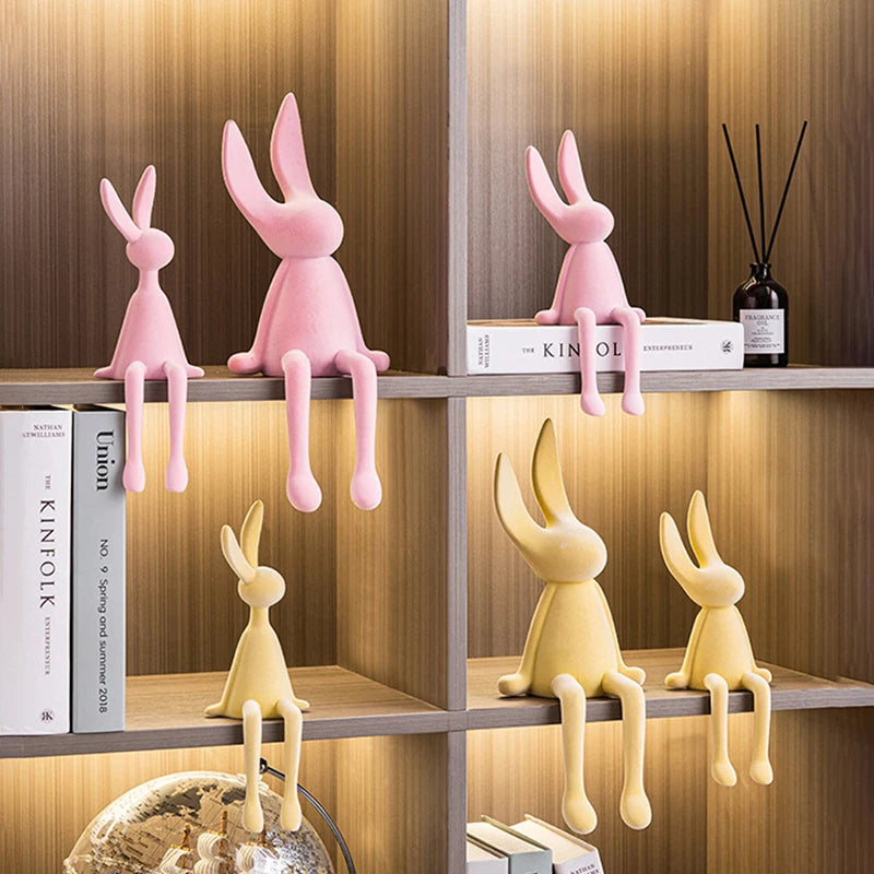 Nordic Abstract Rabbit Sculptures in High-Quality Resin – Unique Art for Home or Office 2