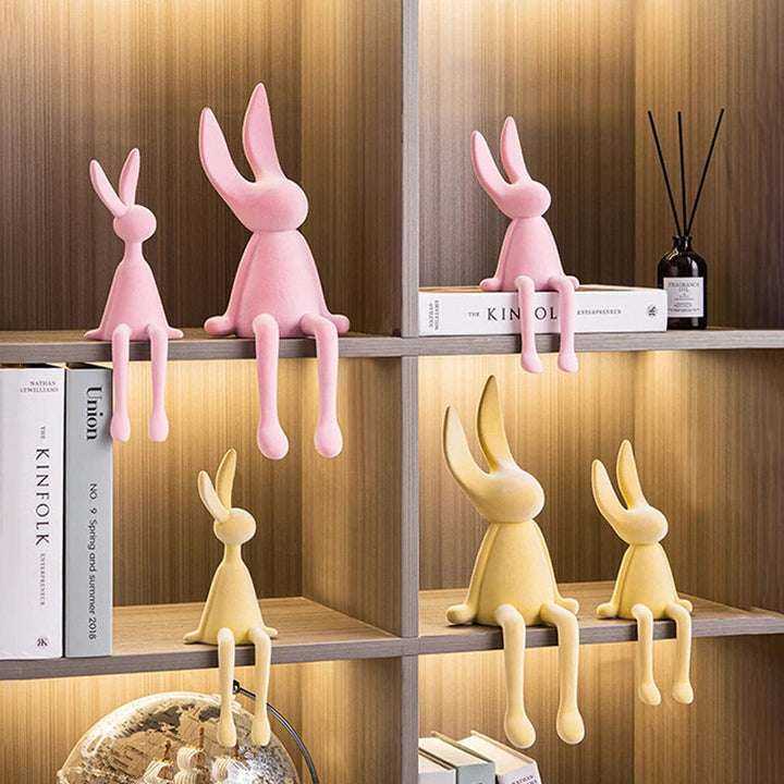 Nordic Abstract Rabbit Sculptures in High-Quality Resin – Unique Art for Home or Office 2