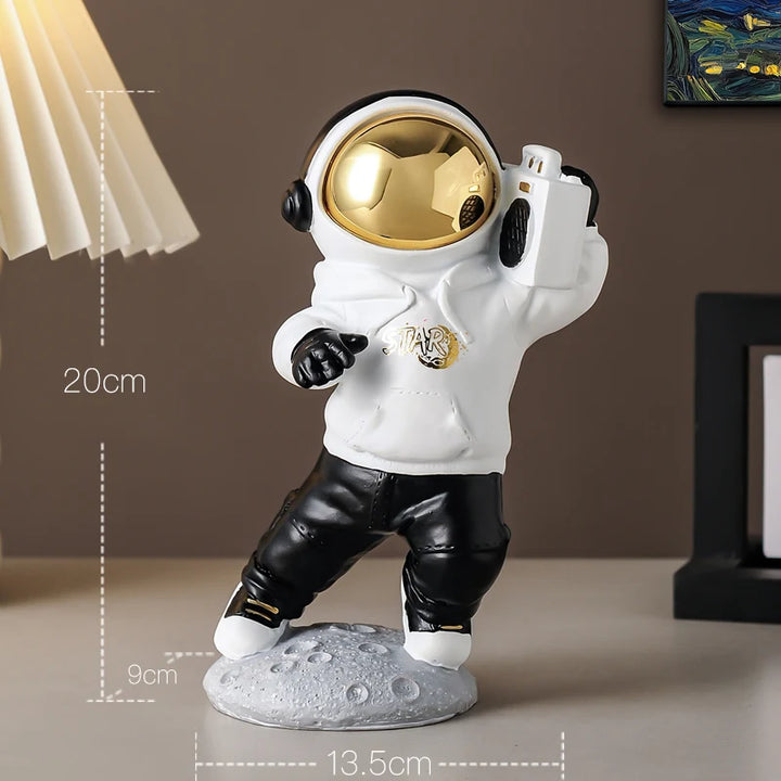 Nordic Astronaut Resin Figurine with Night Light – Whimsical Decor for Kids' Rooms or Office Desks 12