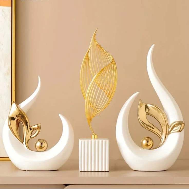 Nordic Aura Ceramic Sculpture – Elegant Accent for Modern Living Room or Office 1