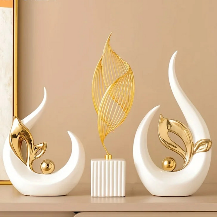 Nordic Aura Ceramic Sculpture – Elegant Accent for Modern Living Room or Office 1