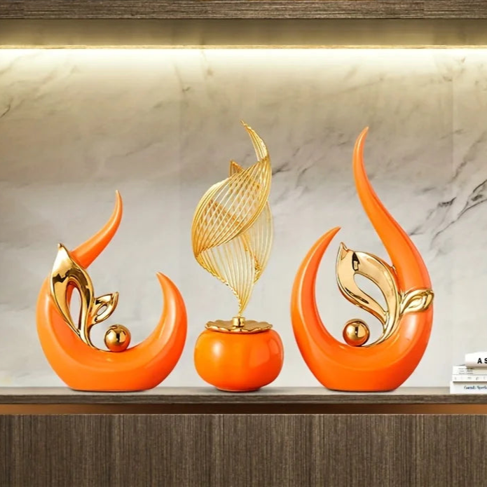Nordic Aura Ceramic Sculpture – Elegant Accent for Modern Living Room or Office 2
