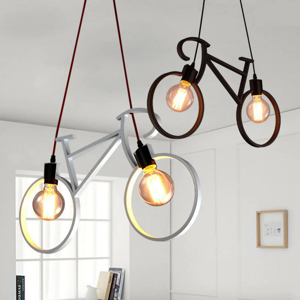 Nordic Bicycle Pendant Light – Unique Black Ceiling Fixture for Kitchen or Modern Spaces 4
