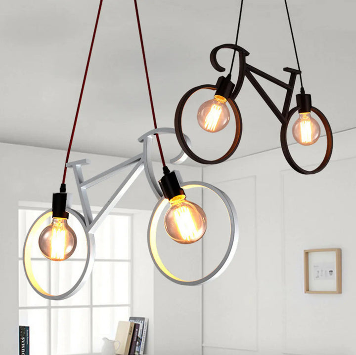Nordic Bicycle Pendant Light – Unique Black Ceiling Fixture for Kitchen or Modern Spaces 4