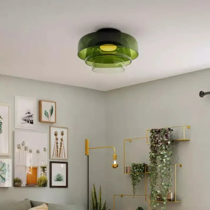 Nordic Glass Flush Mount Ceiling Light – Elegant Lighting for Dining Room or Living Space 1