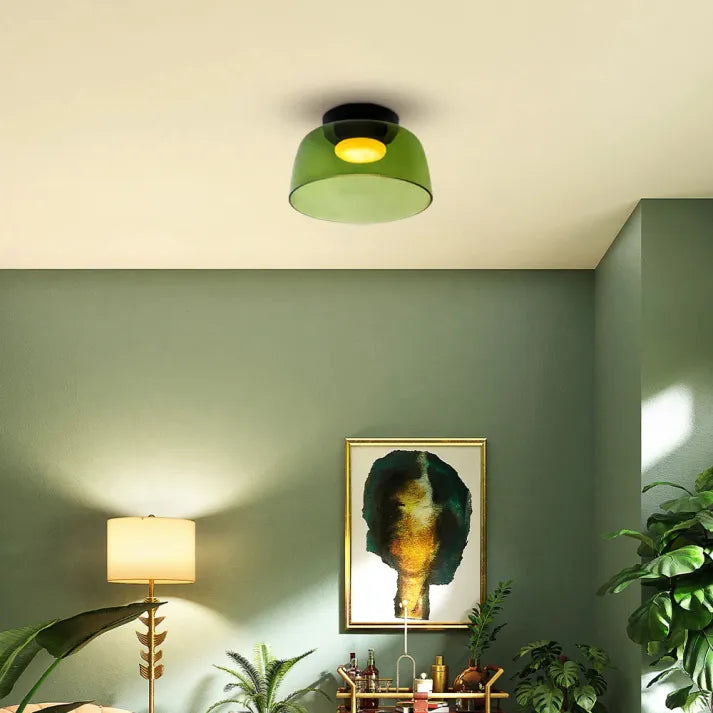 Nordic Glass Flush Mount Ceiling Light – Elegant Lighting for Dining Room or Living Space 15