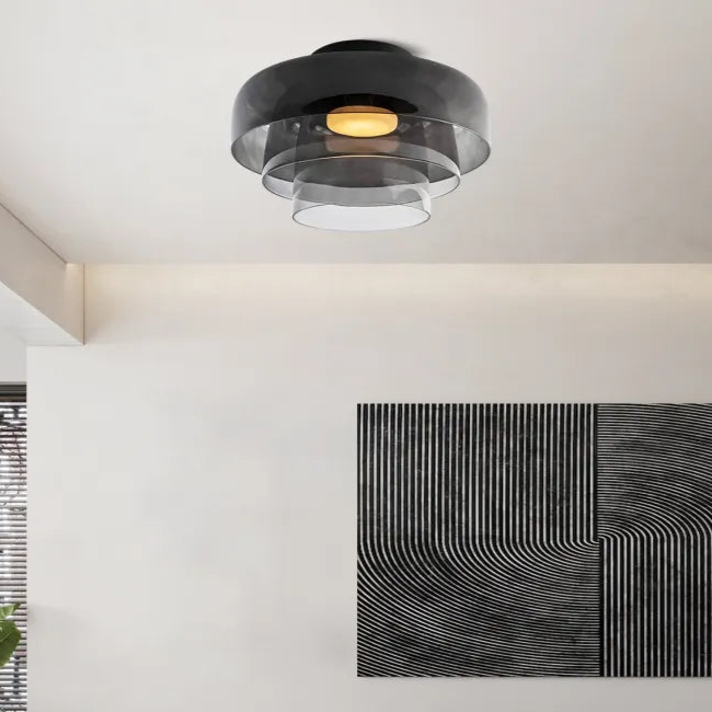 Nordic Glass Flush Mount Ceiling Light – Elegant Lighting for Dining Room or Living Space 6