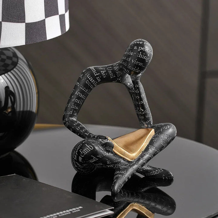 Nordic Reading Sculpture in Minimalist Design – Elegant Home Decor for Thoughtful Reflection 0