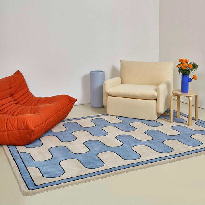 Popwave Washable Area Rug with Luxurious Texture – Stylish Decor for Living Room or Bedroom