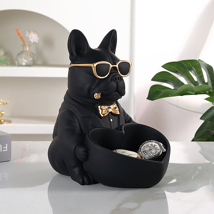Bulldog Decorative Tray – Charming Storage for Keys and Jewelry in Any Room