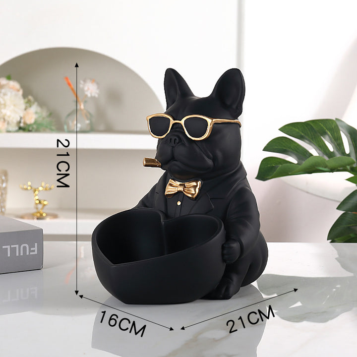 Bulldog Decorative Tray – Charming Storage for Keys and Jewelry in Any Room
