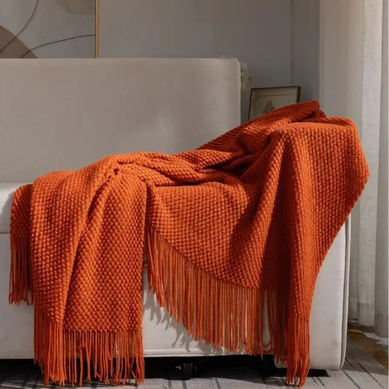Oversized Knitted Blanket for All Seasons – Cozy Throw for Sofa or Bed 0