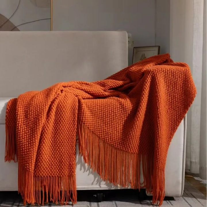 Oversized Knitted Blanket for All Seasons – Cozy Throw for Sofa or Bed 0