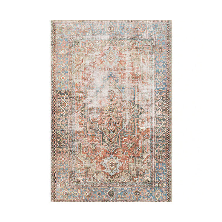 Persian Style Area Rug with Low-Pile Design – Machine Washable for Bohemian Decor 0