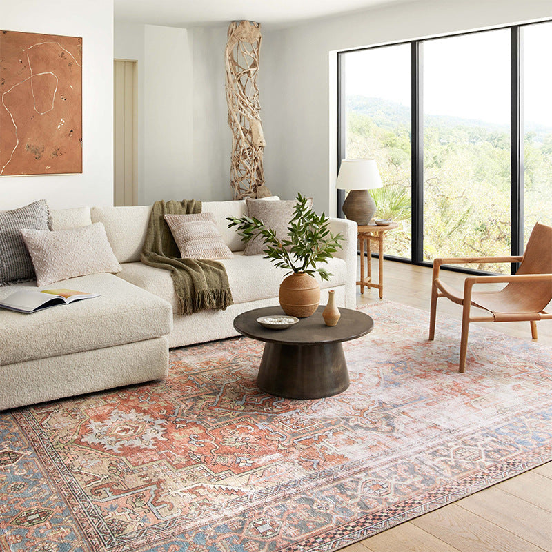 Persian Style Area Rug with Low-Pile Design – Machine Washable for Bohemian Decor 2
