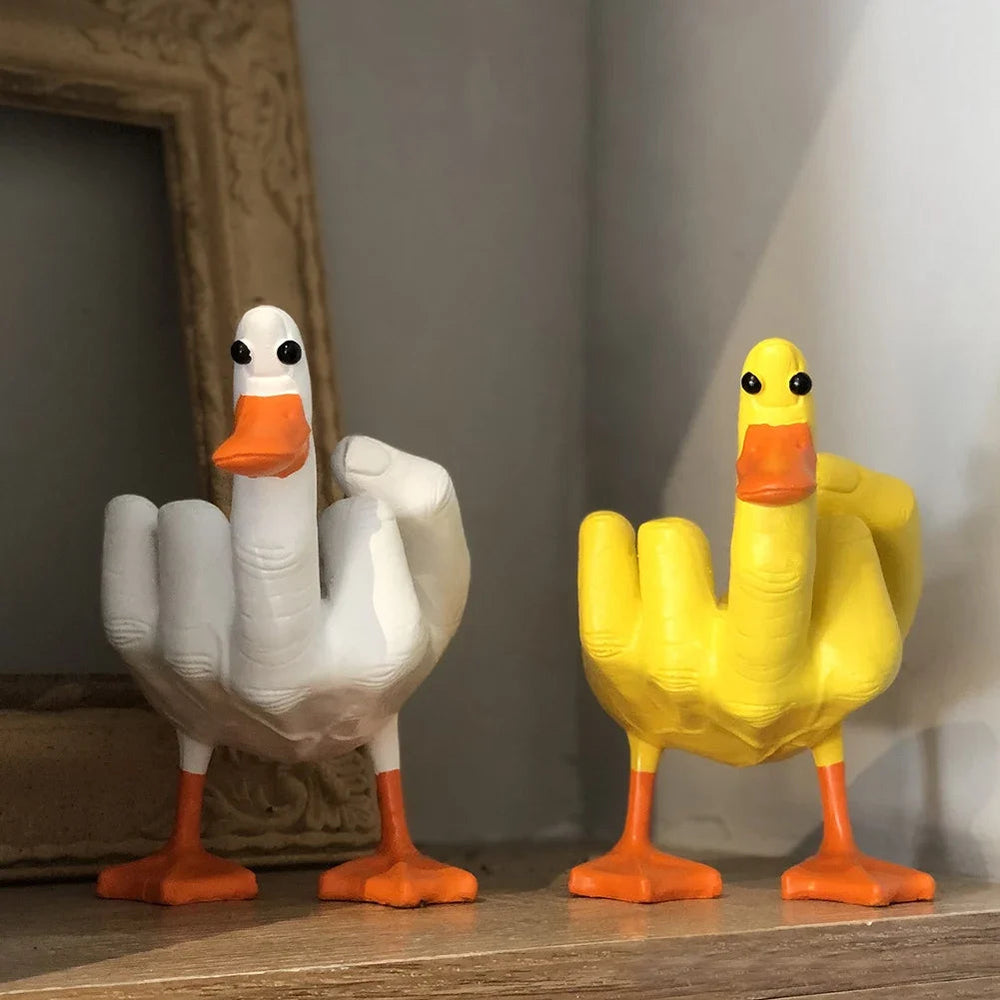 Playful Duck Sculpture in Resin – Unique Indoor and Outdoor Decor for Home or Garden 1