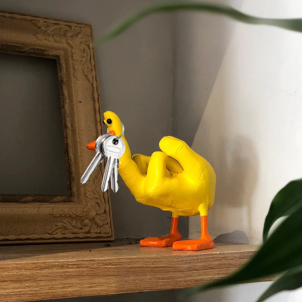 Playful Duck Sculpture in Resin – Unique Indoor and Outdoor Decor for Home or Garden 5