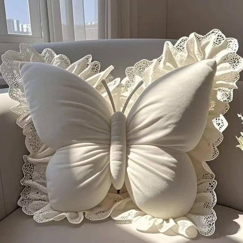 Princess Butterfly Bow Decorative Pillow – Charming Cushion for Living Room or Car 0