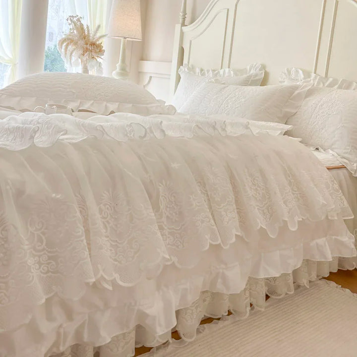 Princess Wedding Bedding Set – Elegant Duvet Cover and Bed Skirt in 600TC Egyptian Cotton 2