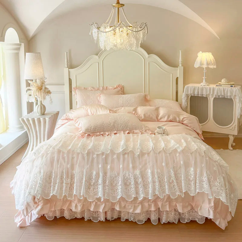 Princess Wedding Bedding Set – Elegant Duvet Cover and Bed Skirt in 600TC Egyptian Cotton 8