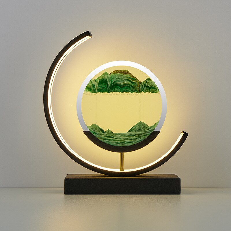 Quicksand Table Lamp with Dynamic 3D Sand Art – Relaxing Decor for Living Room or Office 0